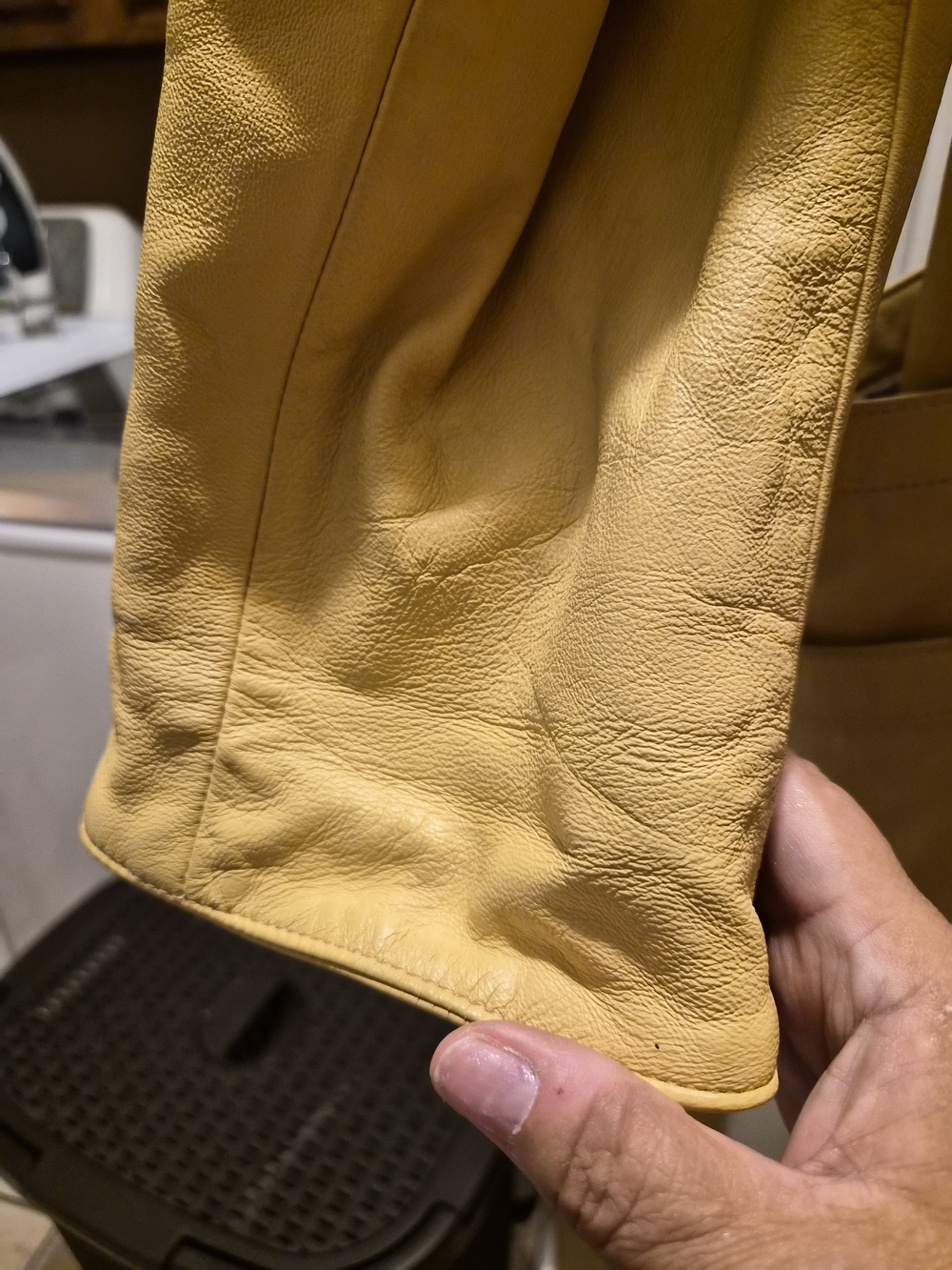 Vintage Leathers by New England Yellow Leather Blazer - Picture 5 of 7